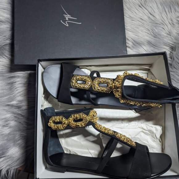 Gorgeous Giuseppe Zanotti Black Sandals Size 41 - Picture 2 of 10